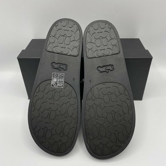 Men's COACH Charcoal Black Signature Logo Pool Slides Slip On Sandals 9 - Picture 9 of 9